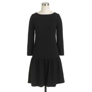 J. Crew crepe drop waist ruffle dress black 4